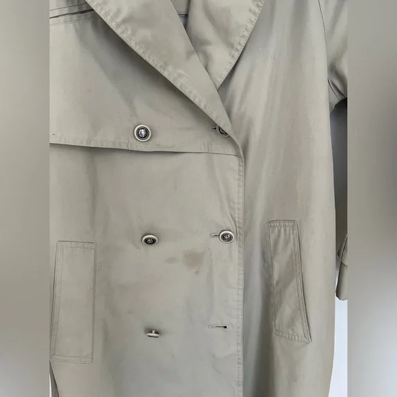 Petite Sophisticate Tan Trench Coat - Size 4 - Picture 4 of 5